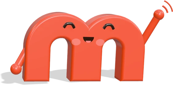 The Marketo M mascot waving hello